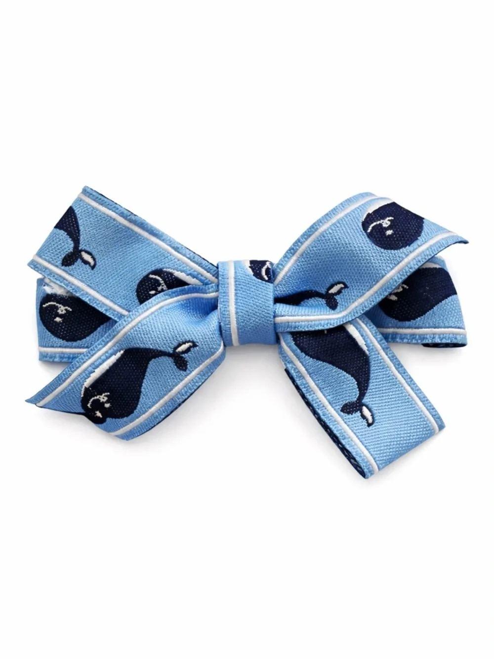Blue Whale Ribbon Hair Bow